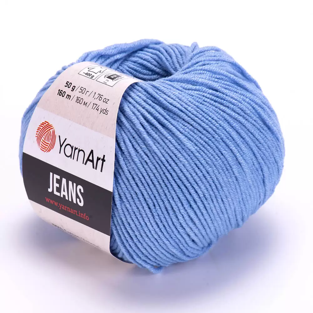 Пряжа Yarnart JEANS цвет 15 Небесно-Голубой