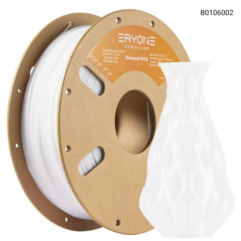 Пластик для 3D принтера Eryone PETG 1.75mm, 1KG/roll, Цвет White