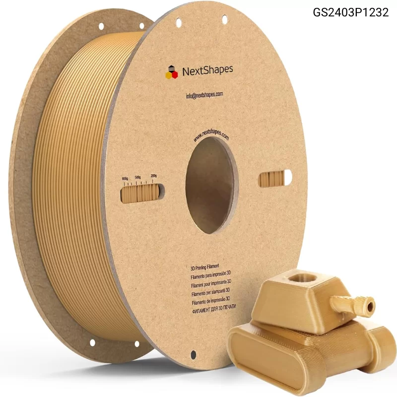 Пластик для 3D принтера Standard PLA 1.75mm, 1KG/roll, Цвет Золотой
