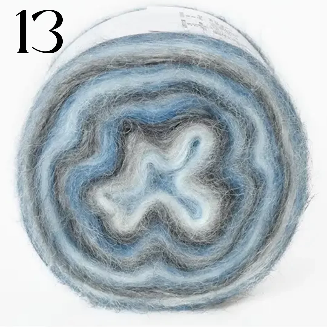 Мохер 55, Цвет Градиент 13, Снежная вершина