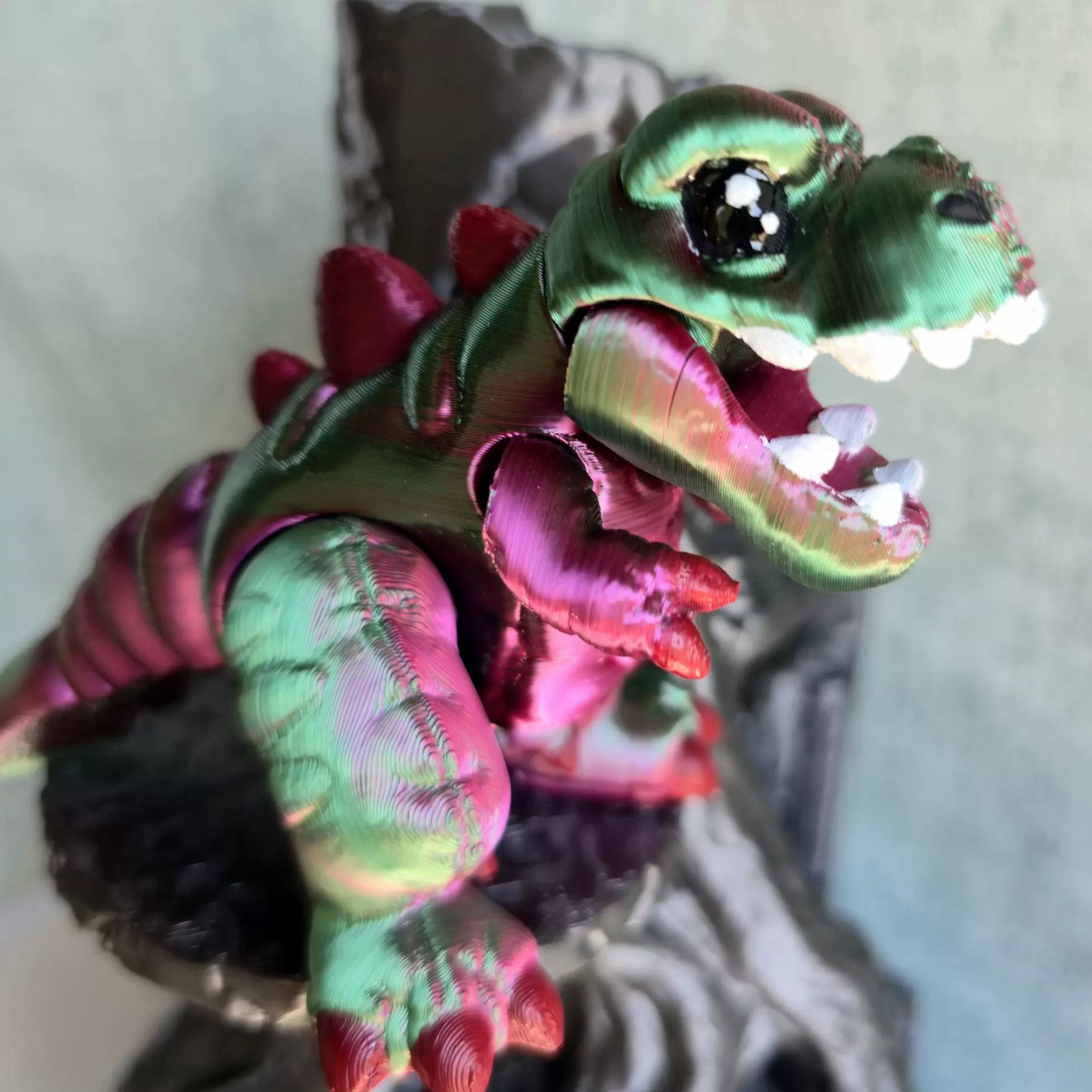 3Д Динозавр Stuffed T-Rex 9,5х13см, Цвет Ягодно-зелёный