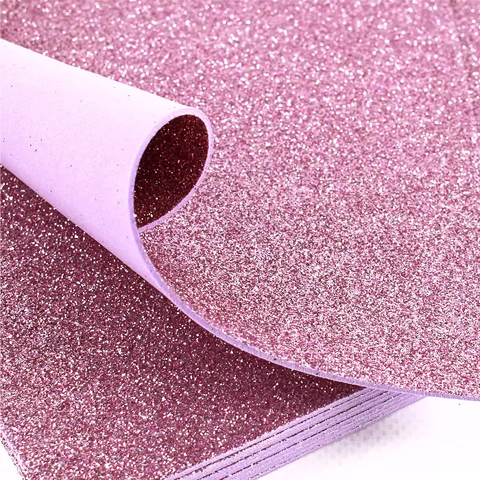 Фоамиран А4 фиолетовый с блёстками