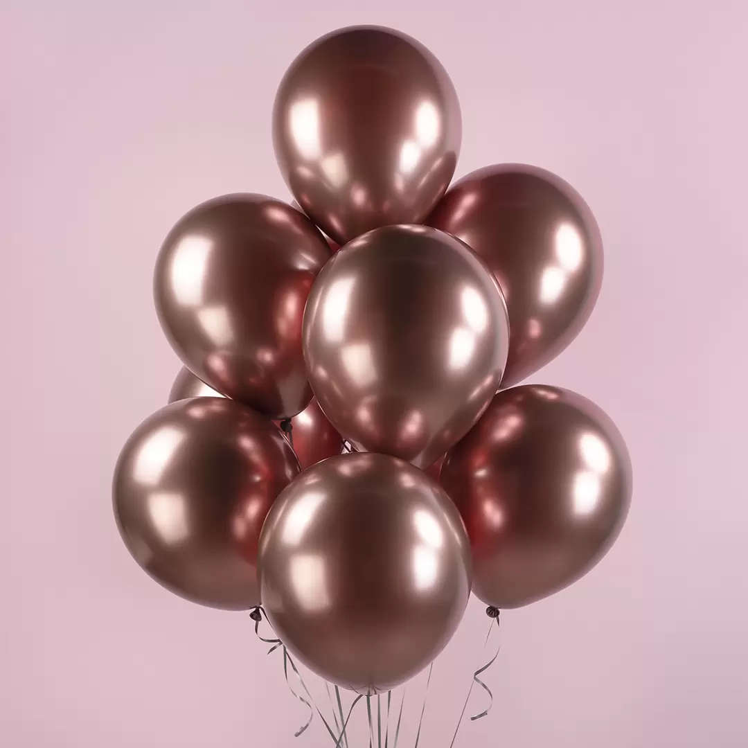 Шар с гелием (12''/30 см) Трюфель, хром