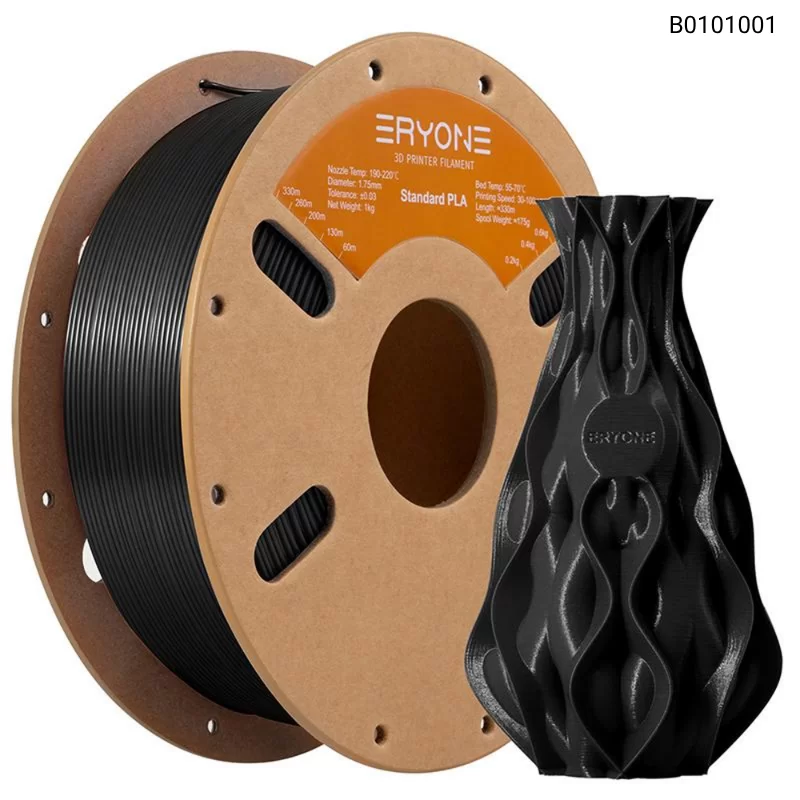 Пластик для 3D принтера Eryone Standard PLA 1.75mm, 1KG/roll, Цвет Black
