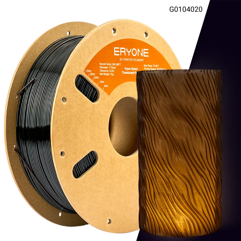 Пластик для 3D принтера Eryone Hyper Speed Translucent PETG 1.75mm,1KG, Цвет Amber