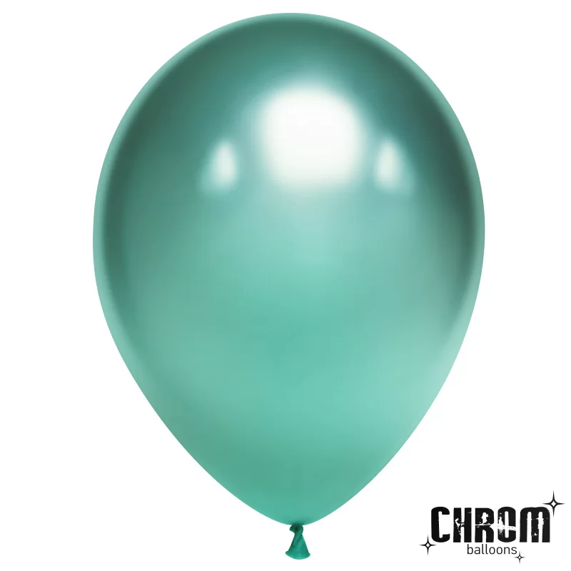 Шар с гелием (12''/30 см) Зеленый, хром