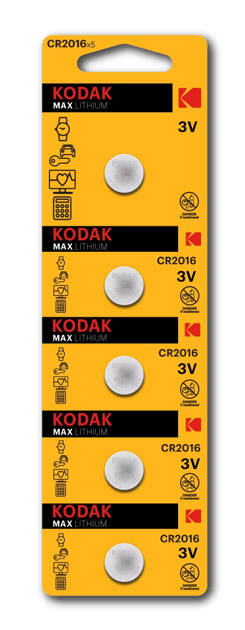 Батарейки Kodak CR2016/5BL Max Lithium