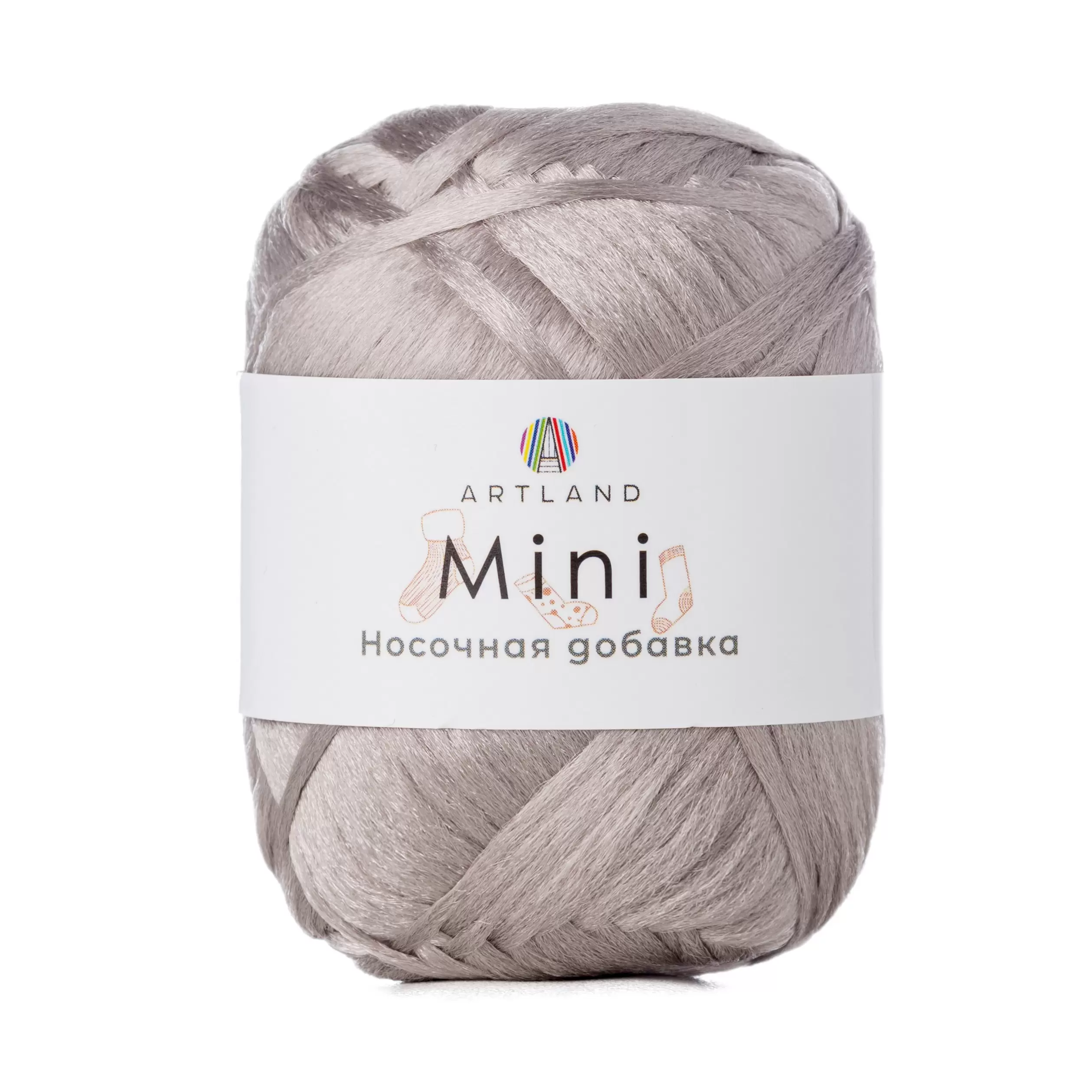 Пряжа Mini Носочная добавка 25 г/150м ARTLAND 02 Серо-Бежевый