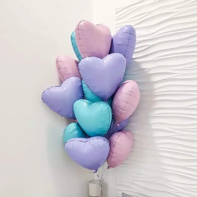 Шар с гелием (19"/48 см) Сердце, Аквамарин