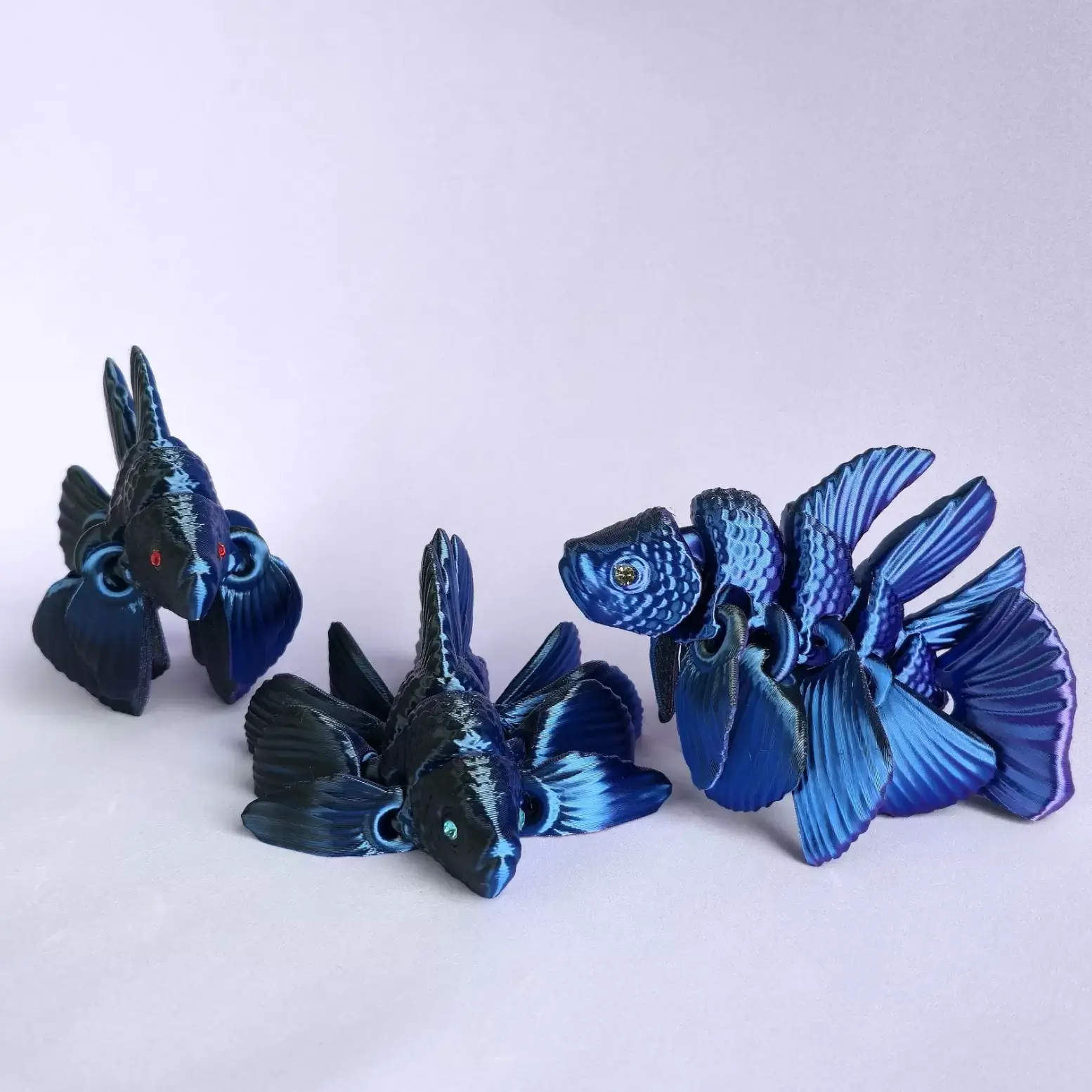 3Д модель Флекси Рыбка 13х6,5см, Цвет Black-Blue-Purple