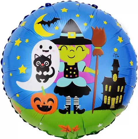 Шар с гелием (18"/46 см) Круг, Маленькая ведьмочка