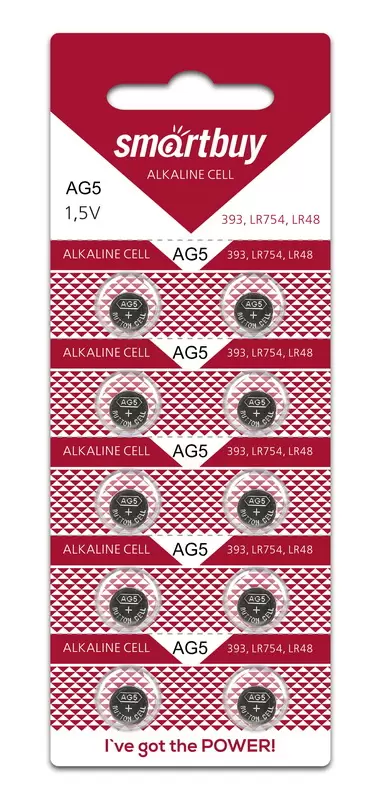 Батарейки Smartbuy AG5 (LR48, G5, LR724) 10BL Alkaline Cell