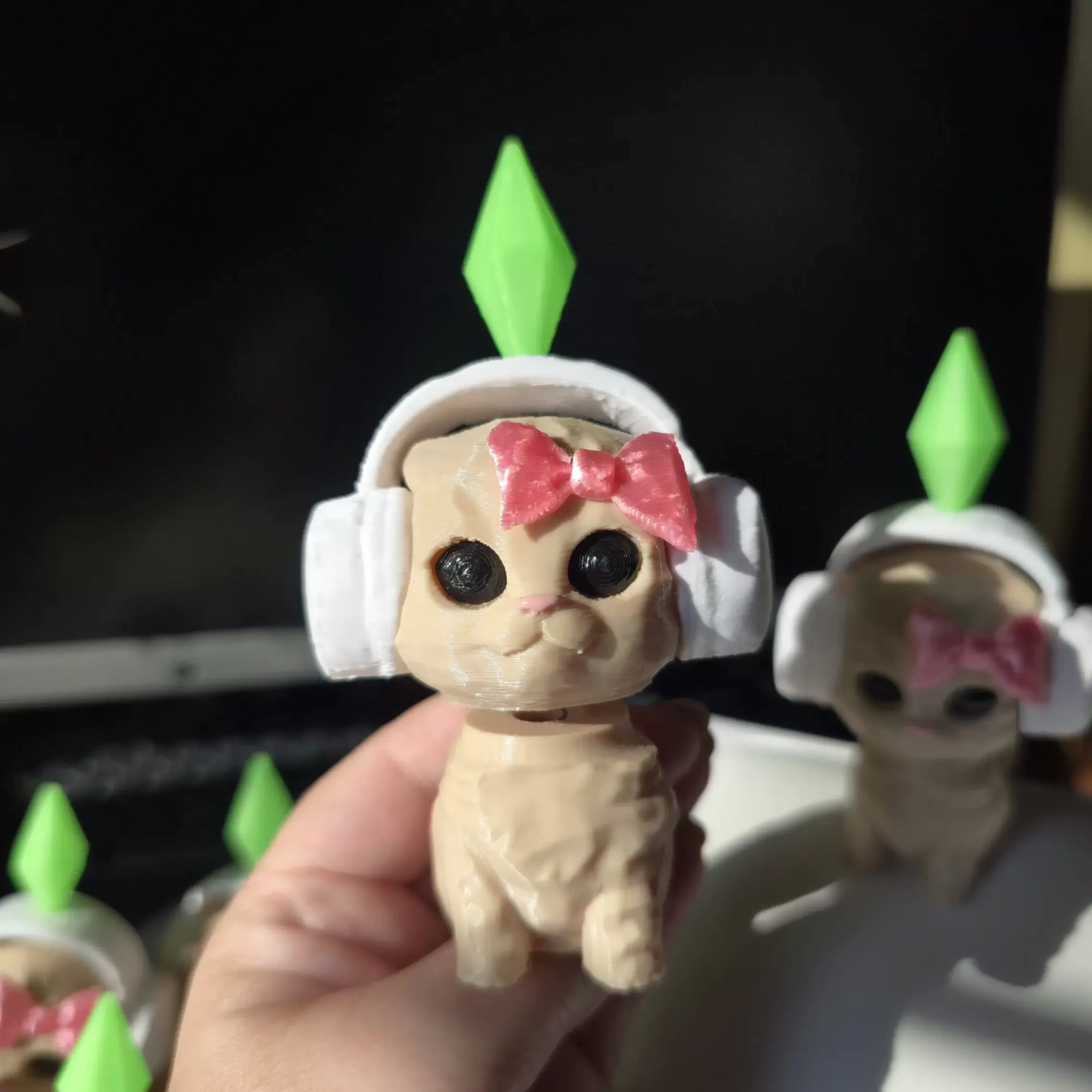 3Д модель Котик звезда TikTok 8см (12см). Цвет Бежевый