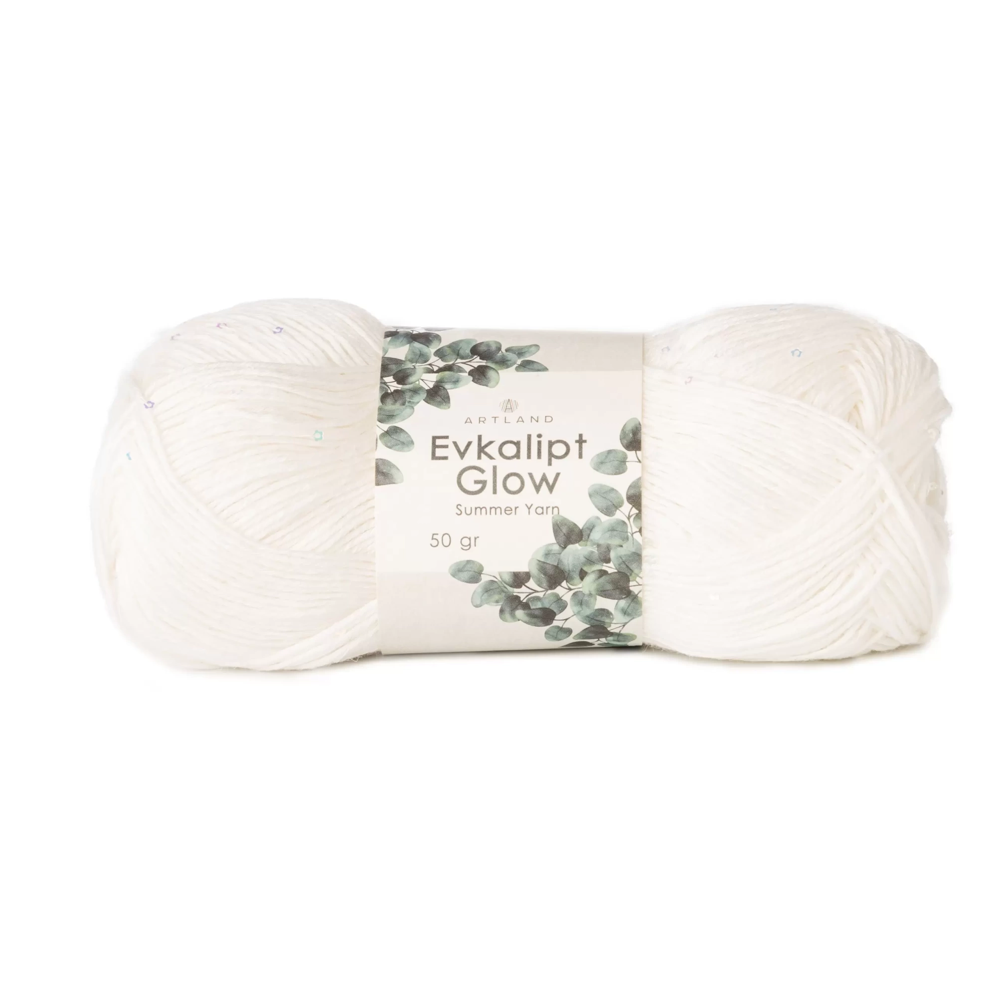 Пряжа Evkalipt Glow 50 г/175 м 01 Белый