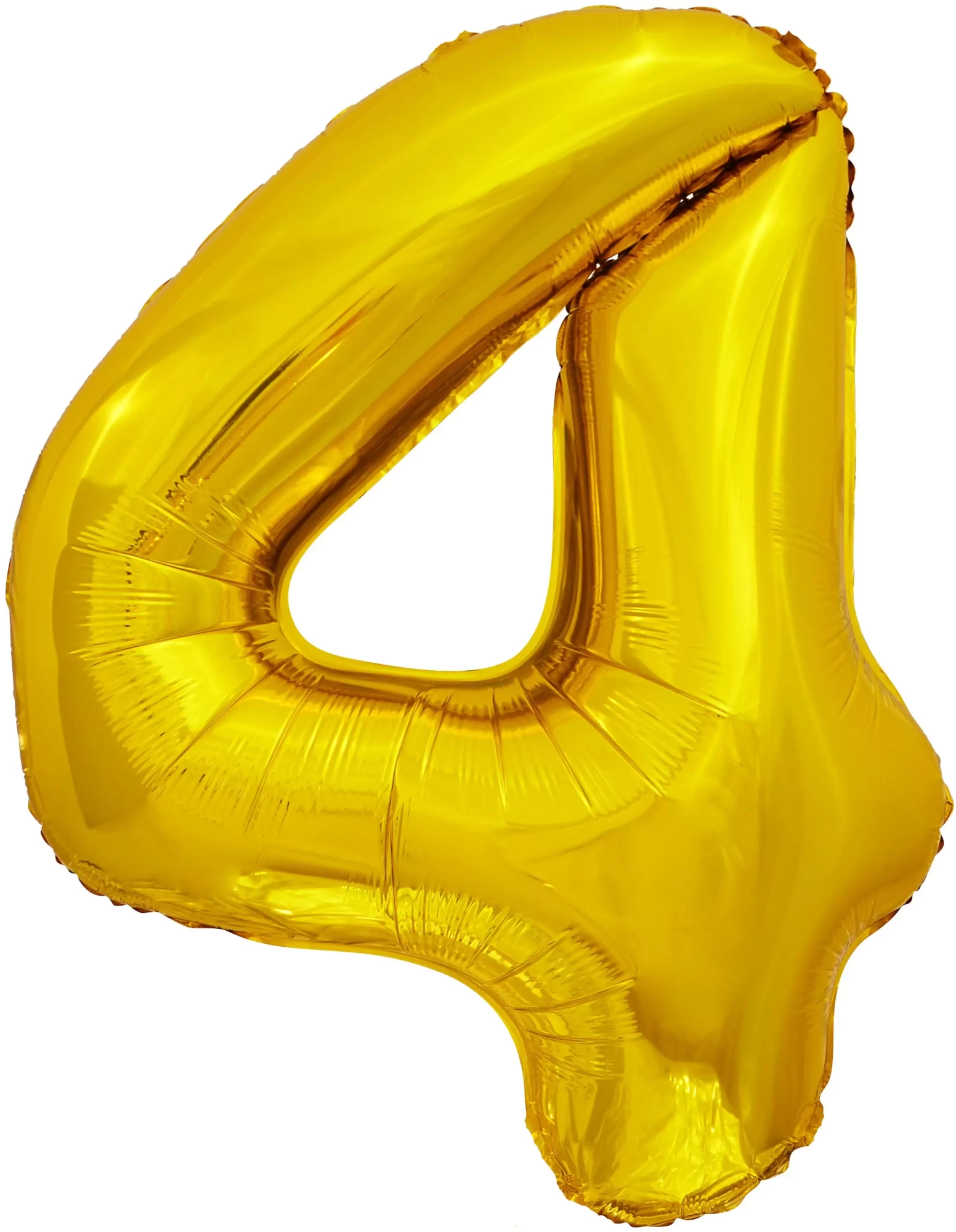 Шар с гелием (34"/86 см) Цифра, 4, ЭКО, Золото