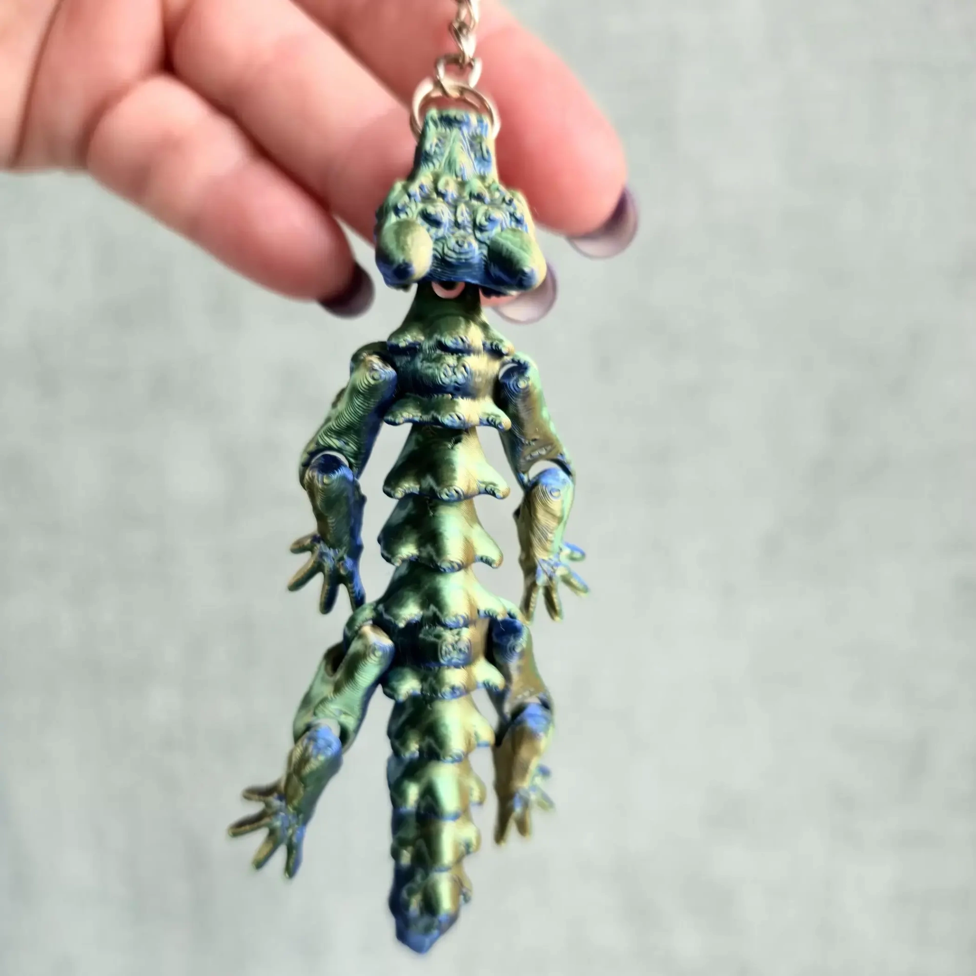 3Д Брелок Дракончик флекси 9,5х4см, Golden/Green/Blue