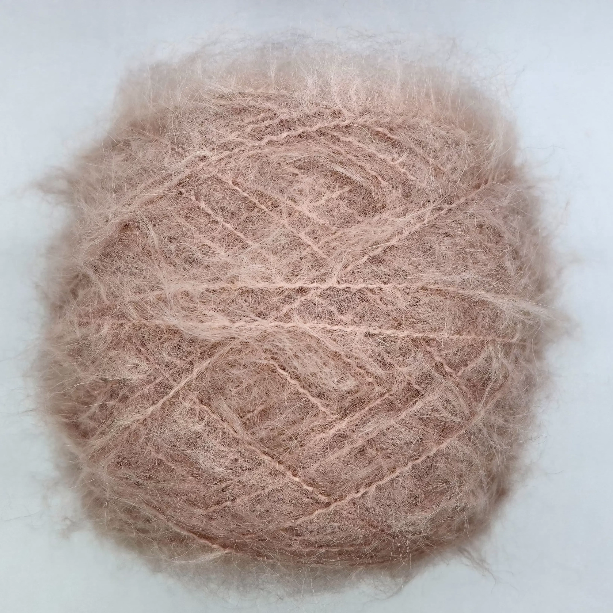 Пряжа Milefili Wig 85% кид- мохер 12% меринос 3% Па, Цвет Пудра